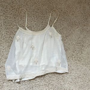 American Eagle Outfitters Cream Strappy Tank Top Size XS
